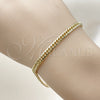 Pulsera Básica 03.213.0299.07 Oro Laminado, Pulido, Tono Dorado (Grosor 04 MM, 8 Pulgadas de Largo)