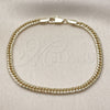 Pulsera Básica 03.213.0299.07 Oro Laminado, Pulido, Tono Dorado (Grosor 04 MM, 8 Pulgadas de Largo)