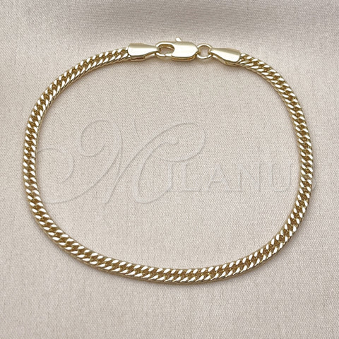 Pulsera Básica 03.213.0297.07 Oro Laminado, Pulido, Tono Dorado (03 MM Thickness, 7 Inches Length)