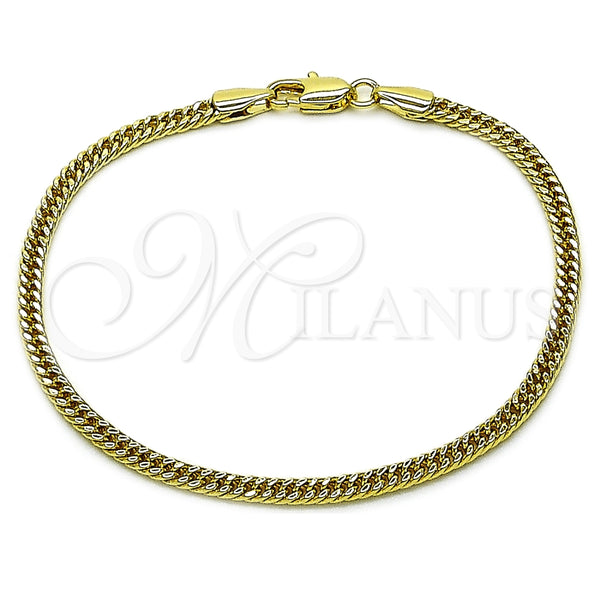 Pulsera Básica 03.213.0297.07 Oro Laminado, Pulido, Tono Dorado (03 MM Thickness, 7 Inches Length)