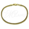 Pulsera Básica 03.213.0297.07 Oro Laminado, Pulido, Tono Dorado (03 MM Thickness, 7 Inches Length)