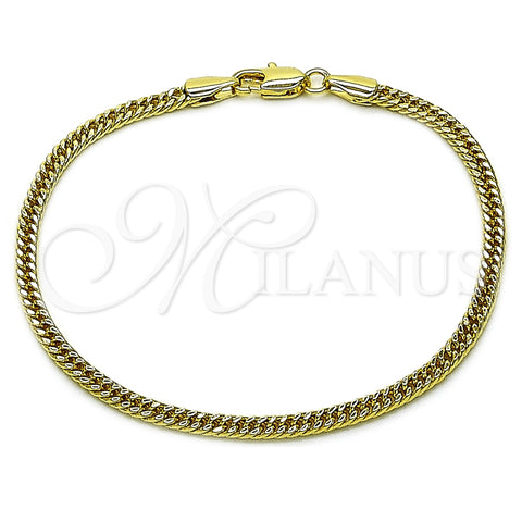Pulsera Básica 03.213.0297.07 Oro Laminado, Pulido, Tono Dorado (03 MM Thickness, 7 Inches Length)