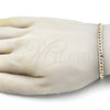 Pulsera Básica 04.213.0356.09 Oro Laminado, Diseño de Cubana Concava, Pulido, Tono Dorado (Thickness, 9 Inches Length)