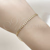 Pulsera Básica 04.213.0357.07 Oro Laminado, Diseño de Cubana y Cubana Pave, Diamantado, Tono Dorado (Thickness, 8 Inches Length)