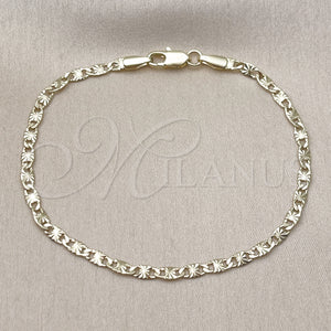 Pulsera Básica 04.213.0243.07 Oro Laminado, Diseño de Mariner, Diamantado, Tono Dorado (03 MM Thickness, 8 Inches Length)
