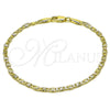 Pulsera Básica 04.213.0243.07 Oro Laminado, Diseño de Mariner, Diamantado, Tono Dorado (03 MM Thickness, 8 Inches Length)