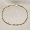 Pulsera Básica 04.213.0157.07 Oro Laminado, Diseño de Miami Cubana, Pulido, Tono Dorado (Thickness, 7 Inches Length)