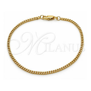 Pulsera Básica 04.213.0157.07 Oro Laminado, Diseño de Miami Cubana, Pulido, Tono Dorado (Thickness, 7 Inches Length)