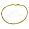 Pulsera Básica 04.213.0157.07 Oro Laminado, Diseño de Miami Cubana, Pulido, Tono Dorado (Thickness, 7 Inches Length)