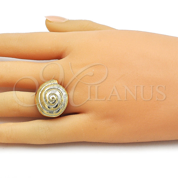 Anillo Elegante 01.282.0002 Oro Laminado, Diseño de Caracol, Pulido, Tono Dorado (One size fits all)