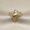 Anillo Elegante 01.282.0005 Oro Laminado, Diseño de Caracol, Diamantado, Tono Dorado (One size fits all)