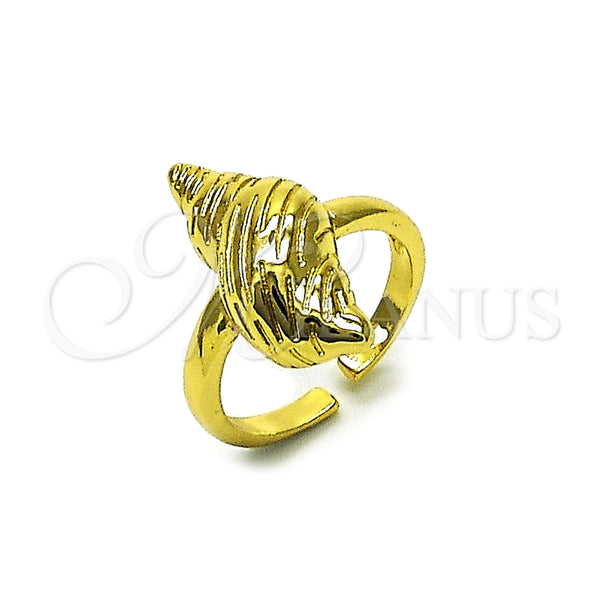 Anillo Elegante 01.282.0005 Oro Laminado, Diseño de Caracol, Diamantado, Tono Dorado (One size fits all)