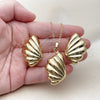 Juego de Arete y Dije de Adulto 10.282.0013 Oro Laminado, Diseño de Concha y Hueco, Pulido, Tono Dorado