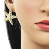 Arete Dormilona 02.282.0050 Oro Laminado, Diseño de Estrella, Pulido, Tono Dorado
