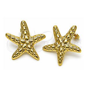 Arete Dormilona 02.282.0050 Oro Laminado, Diseño de Estrella, Pulido, Tono Dorado