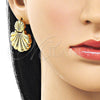 Arete Dormilona 02.282.0052 Oro Laminado, Diseño de Concha, Pulido, Tono Dorado