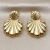 Arete Dormilona 02.282.0052 Oro Laminado, Diseño de Concha, Pulido, Tono Dorado