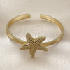 Aro Individual 07.282.0047 Oro Laminado, Diseño de Estrella, Mate, Tono Dorado (04 MM Thickness, One size fits all)