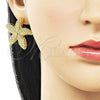 Arete Dormilona 02.282.0065 Oro Laminado, Diseño de Estrella, Pulido, Tono Dorado