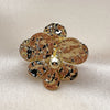 Anillo Elegante 01.213.0070 Oro Laminado, Diseño de Flor, Diamantado, Tono Dorado (One size fits all)
