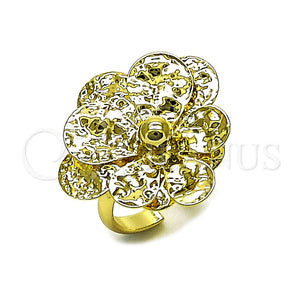 Anillo Elegante 01.213.0070 Oro Laminado, Diseño de Flor, Diamantado, Tono Dorado (One size fits all)