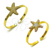 Aro Individual 07.282.0047.1 Oro Laminado, Diseño de Estrella, Mate, Tres Tonos (04 MM Thickness, One size fits all)