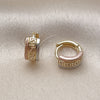 Argolla Huggie 02.170.0535.10 Oro Laminado, Diseño de Llave Griega, Pulido, Tres Tonos