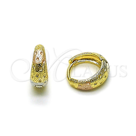 Argolla Huggie 02.170.0540.14 Oro Laminado, Diamantado, Tres Tonos