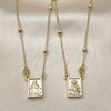 Collares con Dije 04.253.0034.26 Oro Laminado, Diseño de Sagrado Corazon de Maria y Sagrado Corazon de Jesus, Pulido, Tono Dorado (Grosor 03 MM, 26 Pulgadas de Largo)