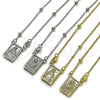 Collares con Dije 04.253.0034.26 Oro Laminado, Diseño de Sagrado Corazon de Maria y Sagrado Corazon de Jesus, Pulido, Tono Dorado (Grosor 03 MM, 26 Pulgadas de Largo)