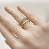 Anillo Elegante 01.266.0053 Oro Laminado, con Micro Pave Blanca, Pulido, Tono Dorado (Talla Unica)
