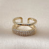 Anillo Elegante 01.266.0053 Oro Laminado, con Micro Pave Blanca, Pulido, Tono Dorado (Talla Unica)