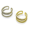 Anillo Elegante 01.266.0053 Oro Laminado, con Micro Pave Blanca, Pulido, Tono Dorado (Talla Unica)