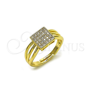 Anillo Multi Piedra 01.266.0056 Oro Laminado, con Blanca Micro Pave, Pulido, Tono Dorado (One size fits all)