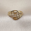 Anillo Multi Piedra 01.266.0058 Oro Laminado, Diseño de Flor, con Blanca Micro Pave, Pulido, Tono Dorado (One size fits all)