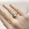 Anillo Multi Piedra 01.266.0059 Oro Laminado, Diseño de Flor, con Blanca Micro Pave, Pulido, Tono Dorado (One size fits all)
