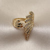 Anillo Multi Piedra 01.266.0060 Oro Laminado, Diseño de Alas, con Blanca Zirconia Cubica, Pulido, Tono Dorado (One size fits all)