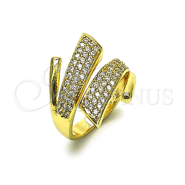 Anillo Multi Piedra 01.266.0071 Oro Laminado, con Blanca Zirconia Cubica, Pulido, Tono Dorado (One size fits all)