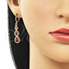 Arete Colgante 02.323.0098 Oro Laminado, Diseño de Gota, con Multicolor Zirconia Cubica, Pulido, Tono Dorado