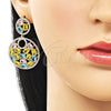 Arete Dormilona 02.436.0009 Oro Laminado, con Multicolor Zirconia Cubica and Blanca Micro Pave, Pulido, Tono Dorado