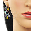 Arete Dormilona 02.436.0011 Oro Laminado, Diseño de Gota, con Multicolor Zirconia Cubica and Blanca Micro Pave, Pulido, Tono Dorado