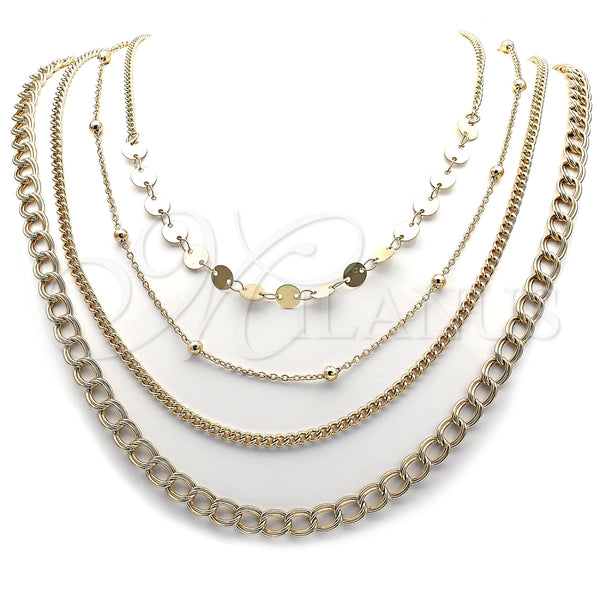 Gargantilla Elegante 04.437.0001.24 Acero Inoxidable, Diseño de Miami Cubana, Pulido, Tono Dorado (Thickness, 16 Inches Length)