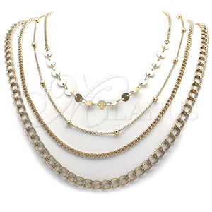 Gargantilla Elegante 04.437.0001.24 Acero Inoxidable, Diseño de Miami Cubana, Pulido, Tono Dorado (Thickness, 16 Inches Length)