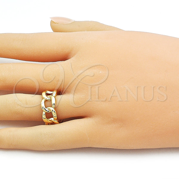 Anillo Elegante 01.310.0036 Oro Laminado, Diseño de Miami Cubana, Pulido, Tono Dorado (One size fits all)