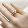 Anillo Elegante 01.310.0036 Oro Laminado, Diseño de Miami Cubana, Pulido, Tono Dorado (One size fits all)