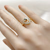 Anillo Multi Piedra 01.310.0044 Oro Laminado, Diseño de Delfín y Corazón, con Blanca Zirconia Cubica, Pulido, Tono Dorado (One size fits all)