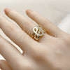 Anillo Multi Piedra 01.310.0047 Oro Laminado, Diseño de Infinito, con Blanca Zirconia Cubica, Pulido, Tono Dorado (One size fits all)