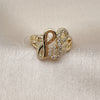 Anillo Multi Piedra 01.310.0047 Oro Laminado, Diseño de Infinito, con Blanca Zirconia Cubica, Pulido, Tono Dorado (One size fits all)