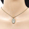Dije Religioso 05.156.0207 Oro Laminado, Diseño de San Benito, con Blanca Zirconia Cubica, Pulido, Tono Dorado