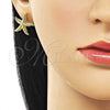 Arete Dormilona 02.282.0069 Oro Laminado, Diseño de Estrella, Mate, Tono Dorado